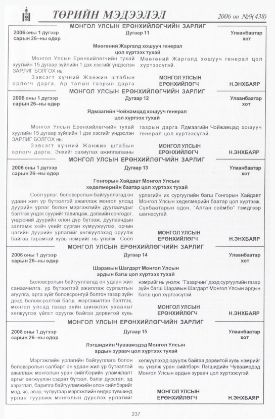 «Төрийн мэдээлэл» № 7, файлын 272-р хуудас