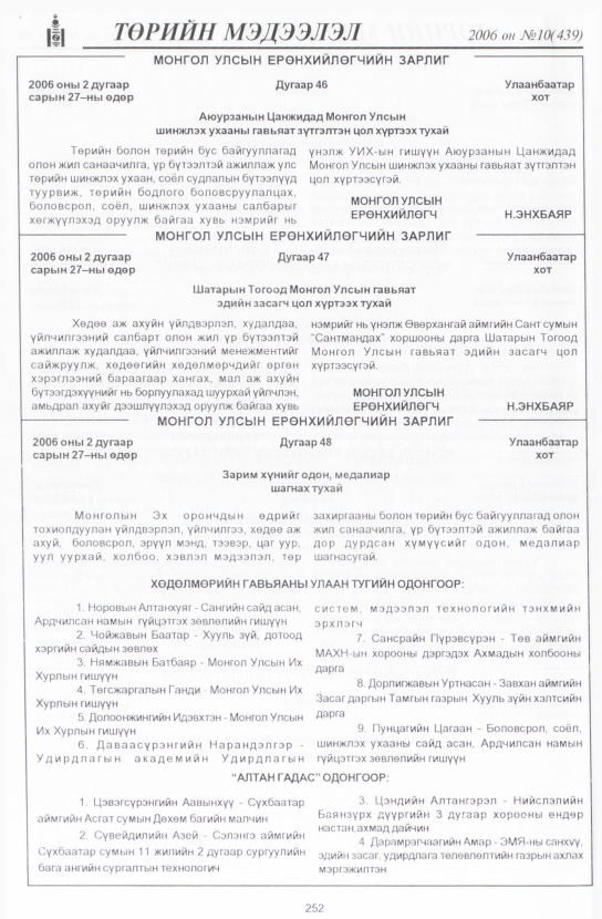 «Төрийн мэдээлэл» № 8, файлын 291-р хуудас
