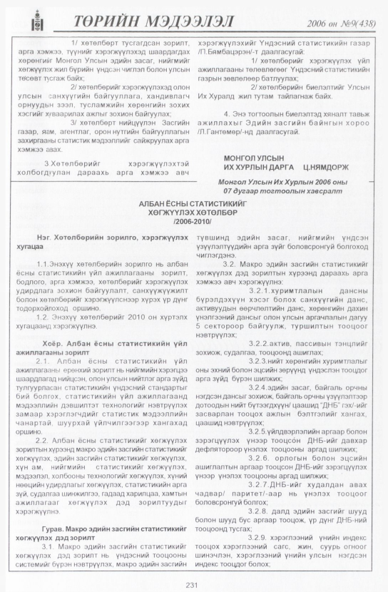 «Төрийн мэдээлэл» № 9, 231-р хуудасны скан