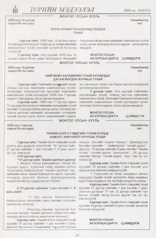 «Төрийн мэдээлэл» № 12, файлын 106-р хуудас
