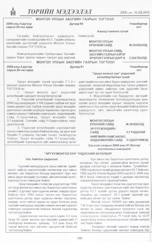 «Төрийн мэдээлэл» № 18, файлын 247-р хуудас