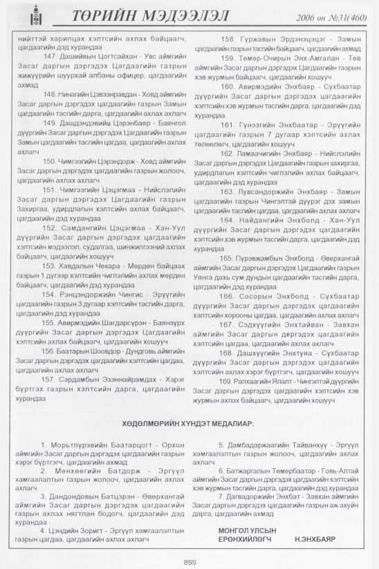 «Төрийн мэдээлэл» № 29, файлын 152-р хуудас