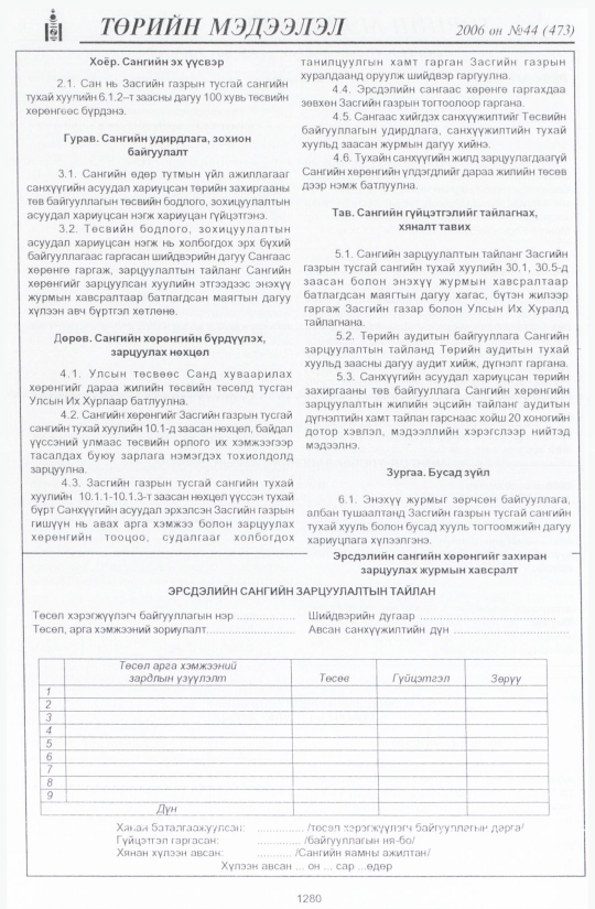 «Төрийн мэдээлэл» № 44, 1280-р хуудасны скан