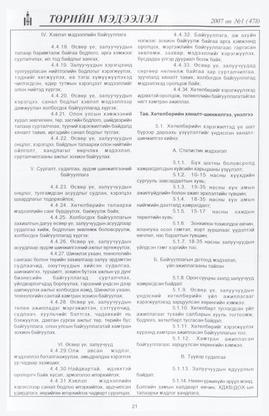 «Төрийн мэдээлэл» № 2, файлын 24-р хуудас