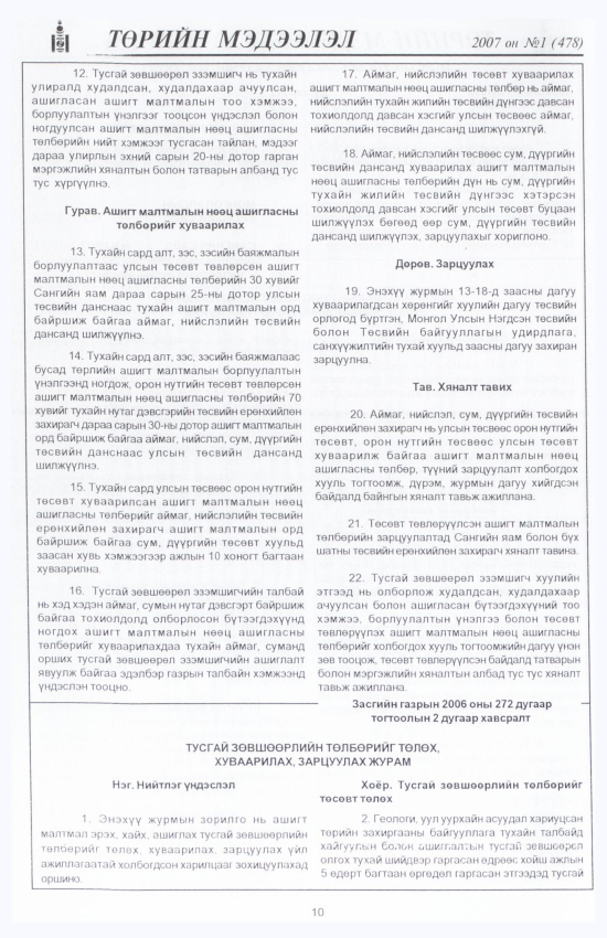 «Төрийн мэдээлэл» № 12, файлын 13-р хуудас