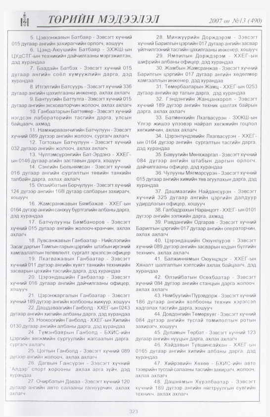 «Төрийн мэдээлэл» № 19, файлын 6-р хуудас