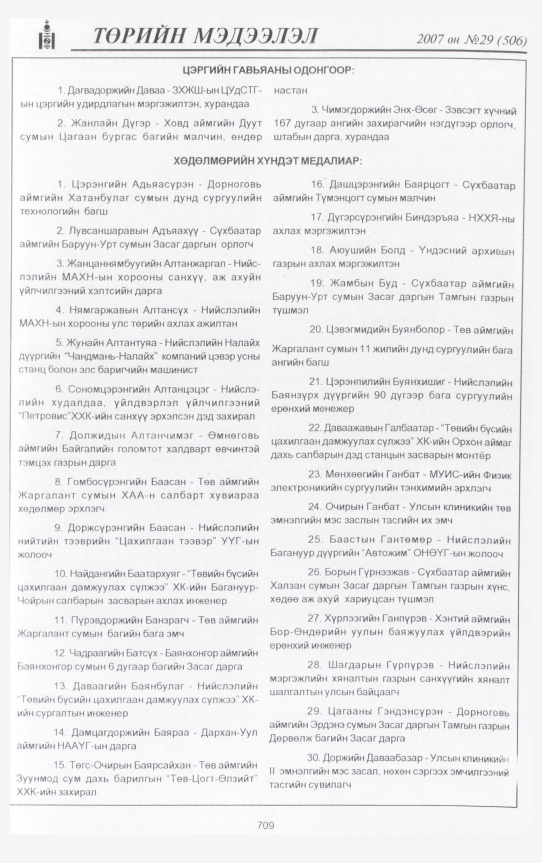 «Төрийн мэдээлэл» № 27, файлын 160-р хуудас