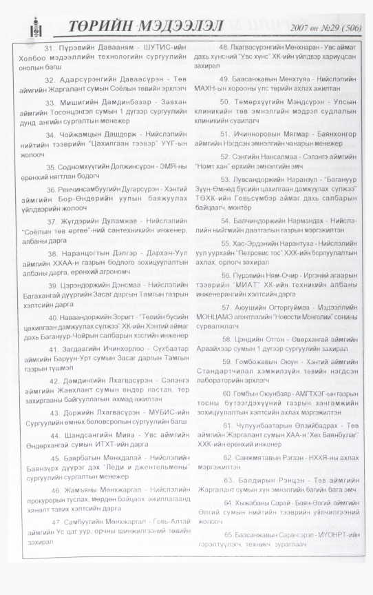 «Төрийн мэдээлэл» № 27, файлын 161-р хуудас