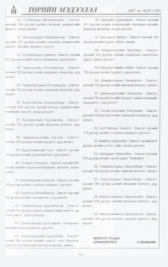 «Төрийн мэдээлэл» № 29, файлын 94-р хуудас