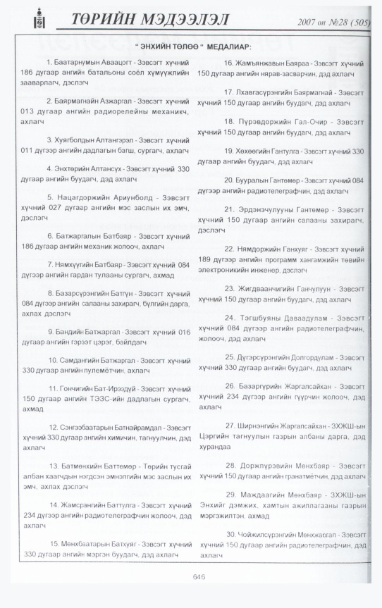 «Төрийн мэдээлэл» № 36, файлын 93-р хуудас