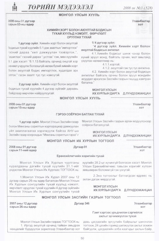 «Төрийн мэдээлэл» № 6, файлын 61-р хуудас