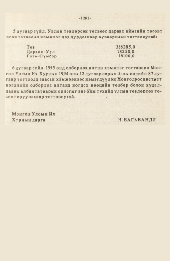 «Төрийн мэдээлэл» № 12, 1291-р хуудасны скан