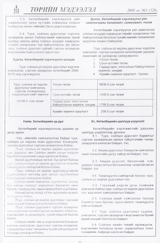 «Төрийн мэдээлэл» № 9, файлын 20-р хуудас
