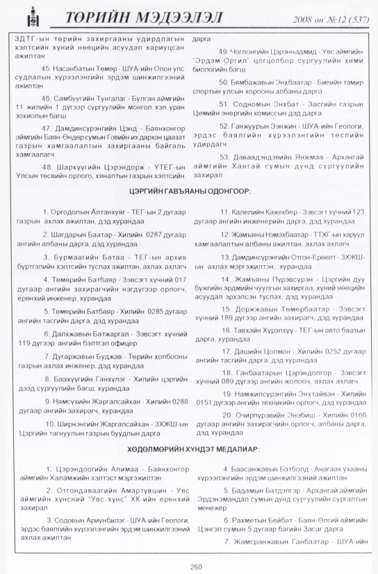 «Төрийн мэдээлэл» № 9, файлын 305-р хуудас
