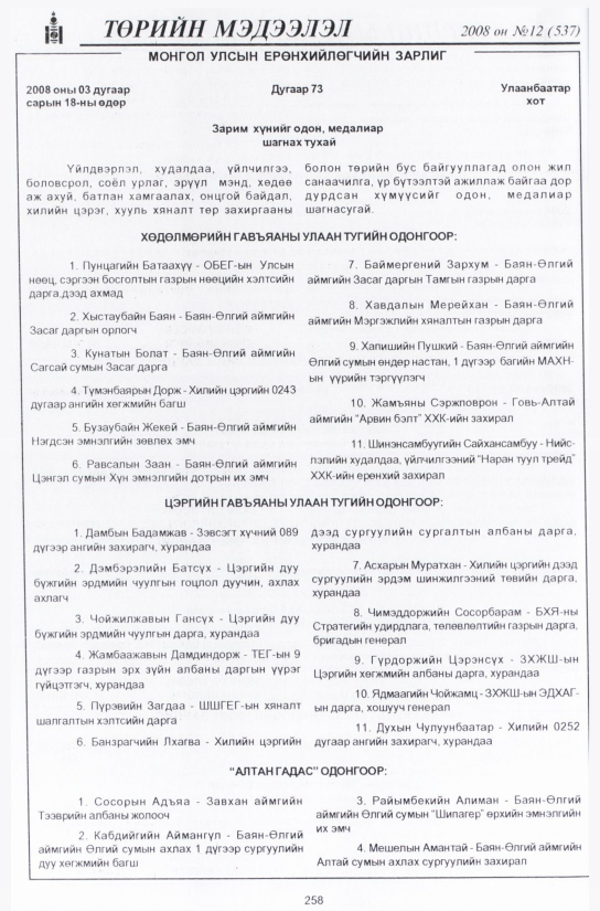 «Төрийн мэдээлэл» № 10, файлын 303-р хуудас