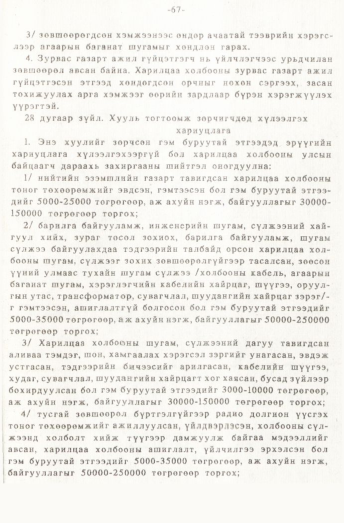 «Төрийн мэдээлэл» № 1, 67-р хуудасны скан