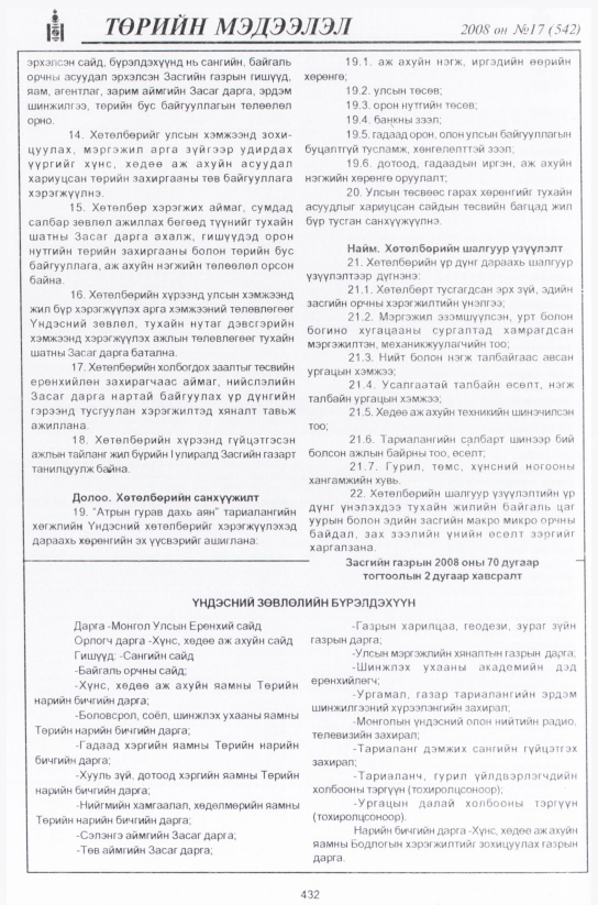 «Төрийн мэдээлэл» № 18, файлын 173-р хуудас