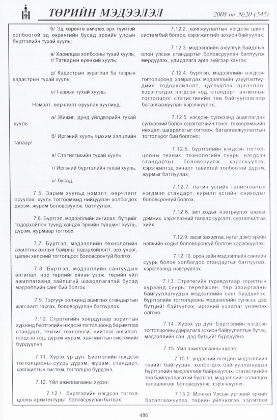«Төрийн мэдээлэл» № 21, файлын 255-р хуудас