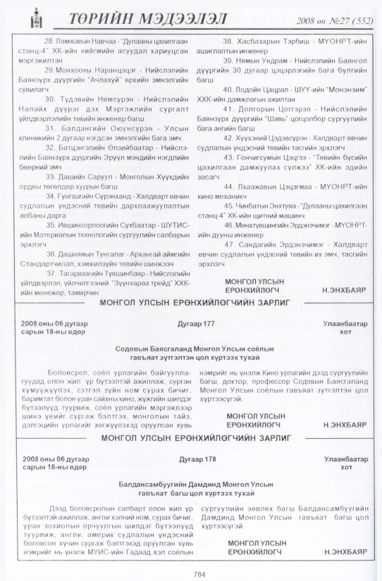 «Төрийн мэдээлэл» № 26, файлын 87-р хуудас