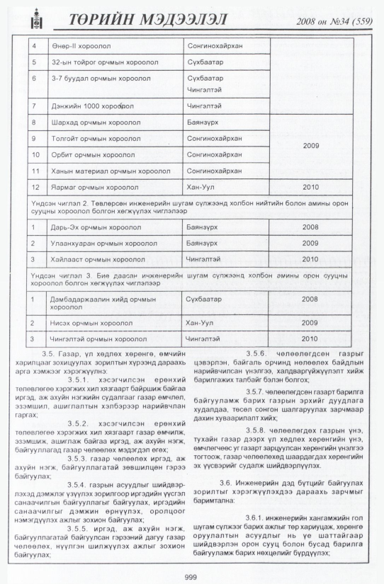 «Төрийн мэдээлэл» № 34, 999-р хуудасны скан