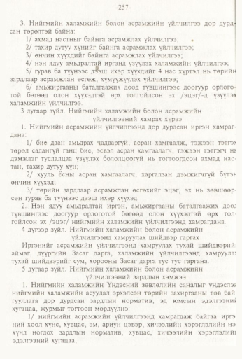 «Төрийн мэдээлэл» № 3, 257-р хуудасны скан