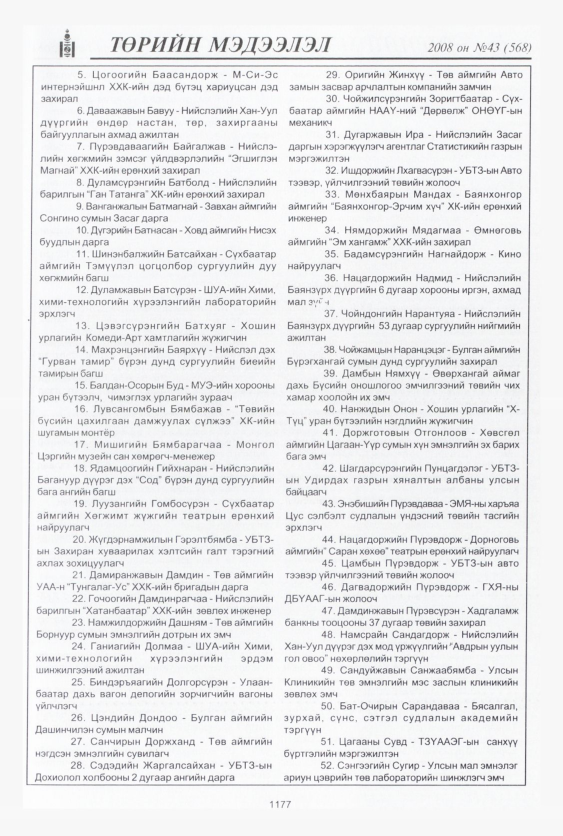 «Төрийн мэдээлэл» № 40, файлын 150-р хуудас