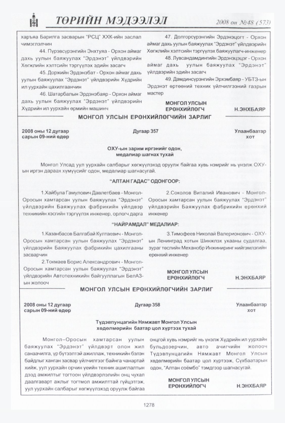 «Төрийн мэдээлэл» № 46, файлын 265-р хуудас