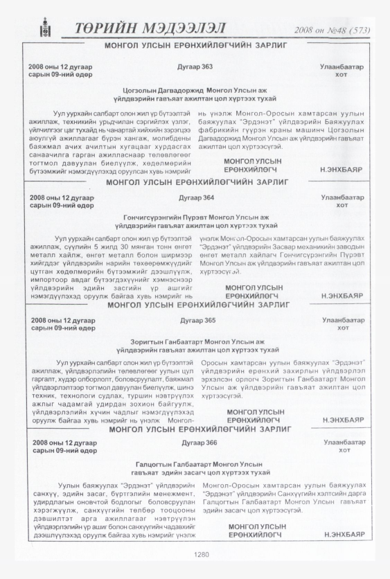 «Төрийн мэдээлэл» № 46, файлын 267-р хуудас