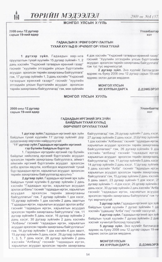 «Төрийн мэдээлэл» № 6, файлын 66-р хуудас