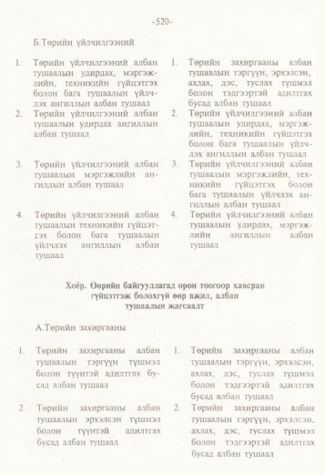 «Төрийн мэдээлэл» № 5, 520-р хуудасны скан