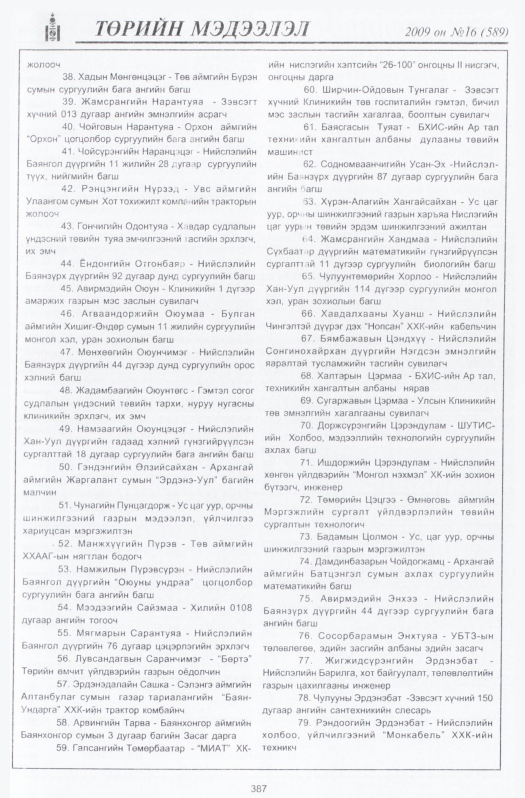«Төрийн мэдээлэл» № 17, файлын 84-р хуудас