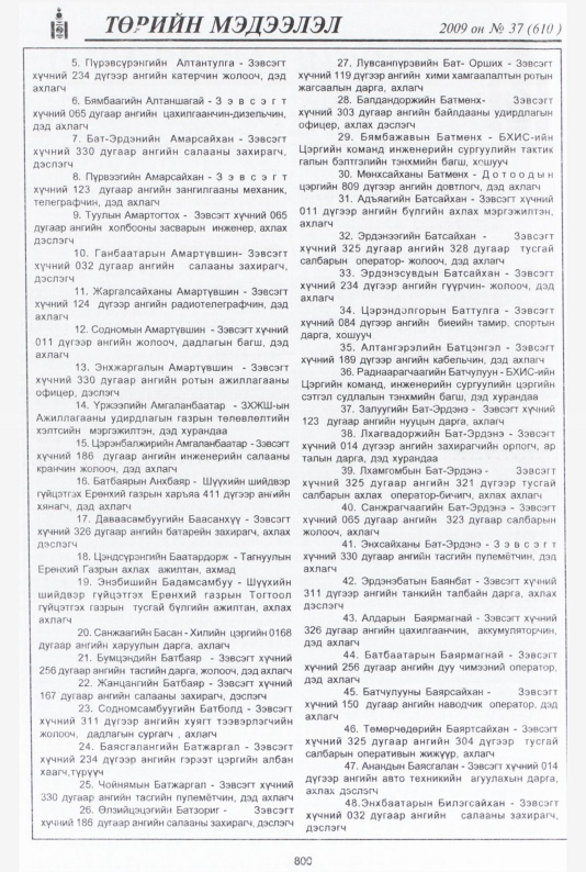 «Төрийн мэдээлэл» № 31, файлын 315-р хуудас