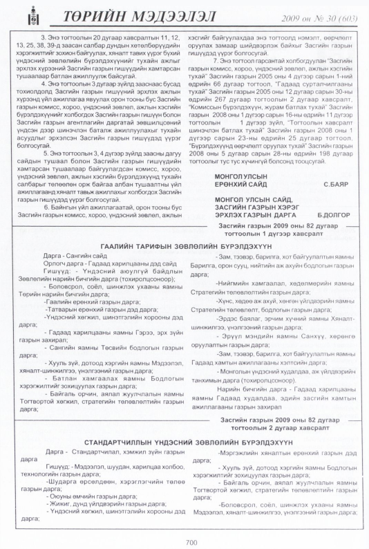 «Төрийн мэдээлэл» № 36, файлын 189-р хуудас