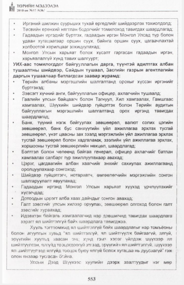 «Төрийн мэдээлэл» № 15, файлын 110-р хуудас