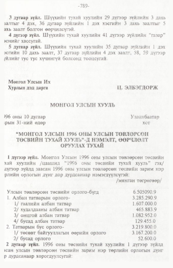 «Төрийн мэдээлэл» № 12, 789-р хуудасны скан