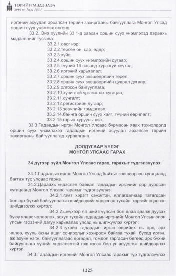 «Төрийн мэдээлэл» № 32, 1225-р хуудасны скан