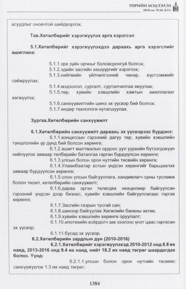 «Төрийн мэдээлэл» № 34, 1384-р хуудасны скан