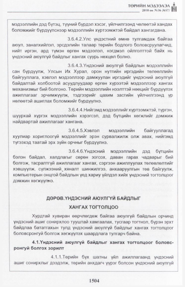 «Төрийн мэдээлэл» № 36, 1504-р хуудасны скан