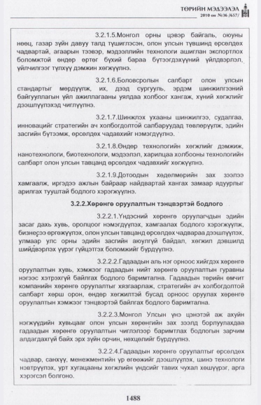 «Төрийн мэдээлэл» № 36, 1488-р хуудасны скан