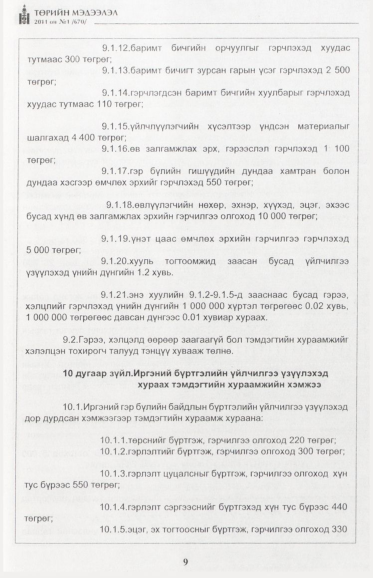 «Төрийн мэдээлэл» № 1, файлын 10-р хуудас