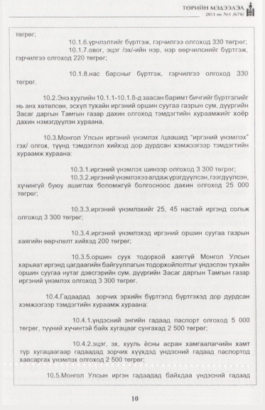 «Төрийн мэдээлэл» № 1, файлын 11-р хуудас