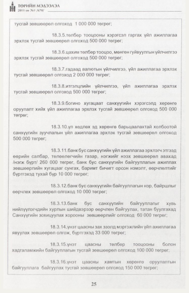 «Төрийн мэдээлэл» № 1, файлын 26-р хуудас