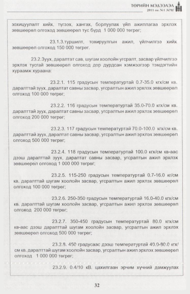 «Төрийн мэдээлэл» № 1, файлын 33-р хуудас