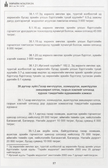 «Төрийн мэдээлэл» № 1, файлын 58-р хуудас