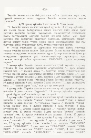 «Төрийн мэдээлэл» № 2, 129-р хуудасны скан