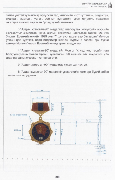«Төрийн мэдээлэл» № 7, 300-р хуудасны скан