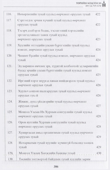 «Төрийн мэдээлэл» № 9, файлын 2-р хуудас