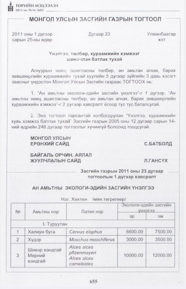 «Төрийн мэдээлэл» № 16, 655-р хуудасны скан
