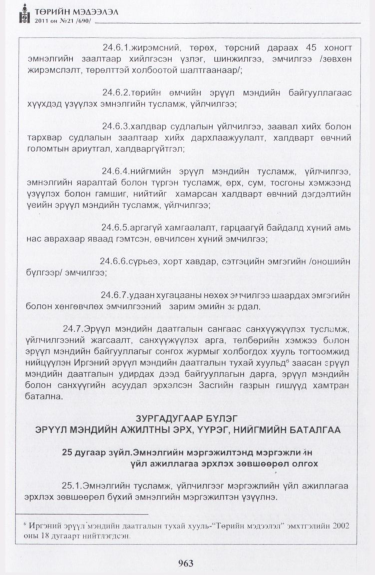 «Төрийн мэдээлэл» № 21, 963-р хуудасны скан