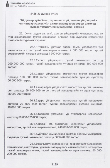«Төрийн мэдээлэл» № 25, файлын 52-р хуудас
